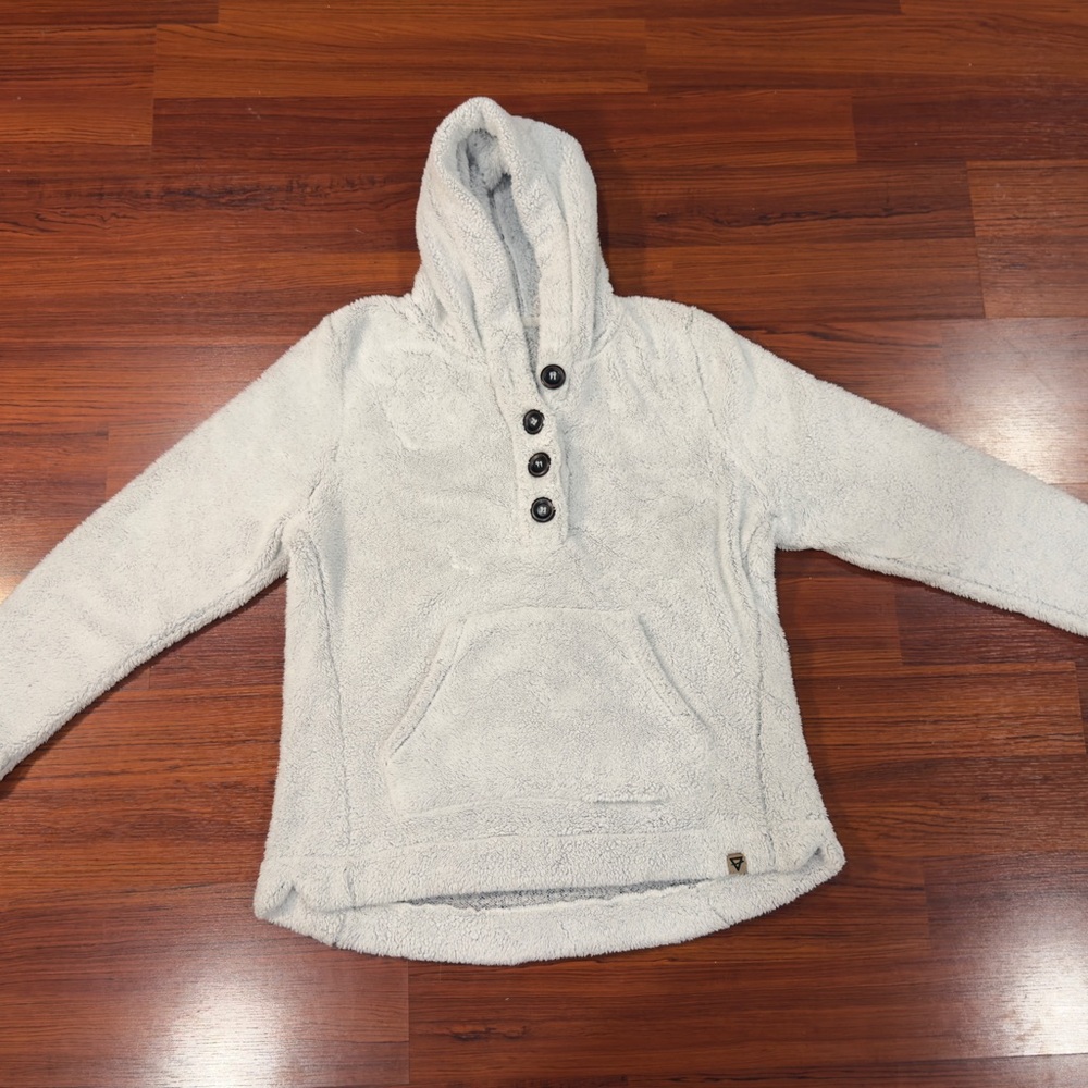 LIV Outdoor Women's XL Sherpa Fleece Button-Neck Hoodie Pullover